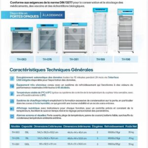 Home réfrigerateurs pour pharmacies et laboratoires